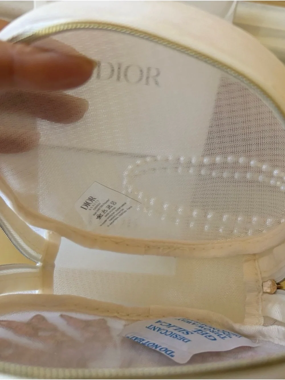 Dior 2026 Spring Limited Edition Butterfly Embroidery Cosmetic Round Pouch-NIB